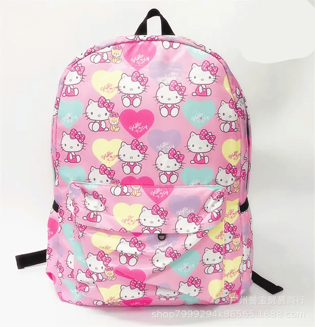 Hello Kitty Backpack Cute Hello Kitty Heart Pattern Backpacks Pink