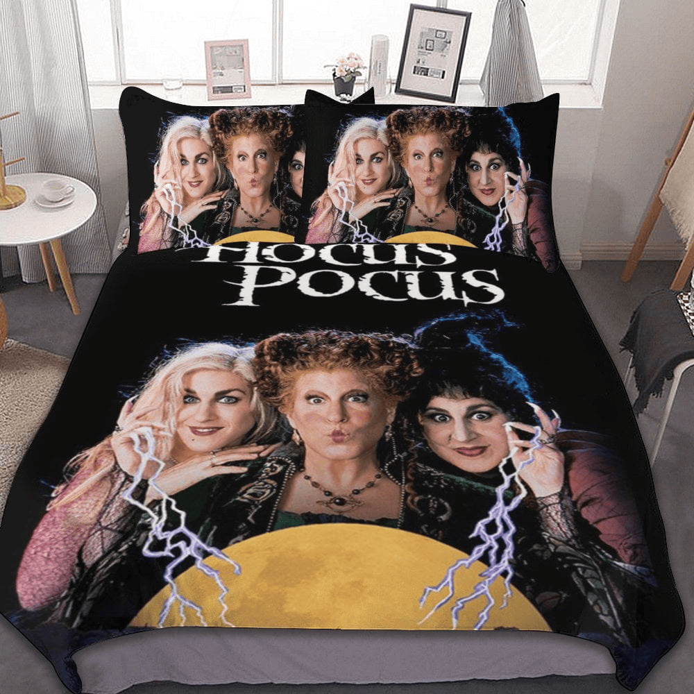 Hocus Pocus Bedding Set Hocus Pocus Sanderson Sisters Graphic Duvet Covers Black Unique Gift