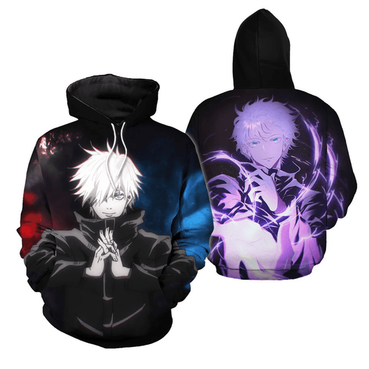 Jujutsu Kaisen Hoodie Gojo Satoru Strongest Sorcerer Graphic Hoodie Black Unisex