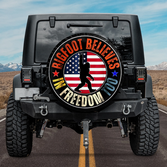 Bigfoot Spare Tire Cover Bigfoot Believes In Freedom Too Tire Covers Colorful