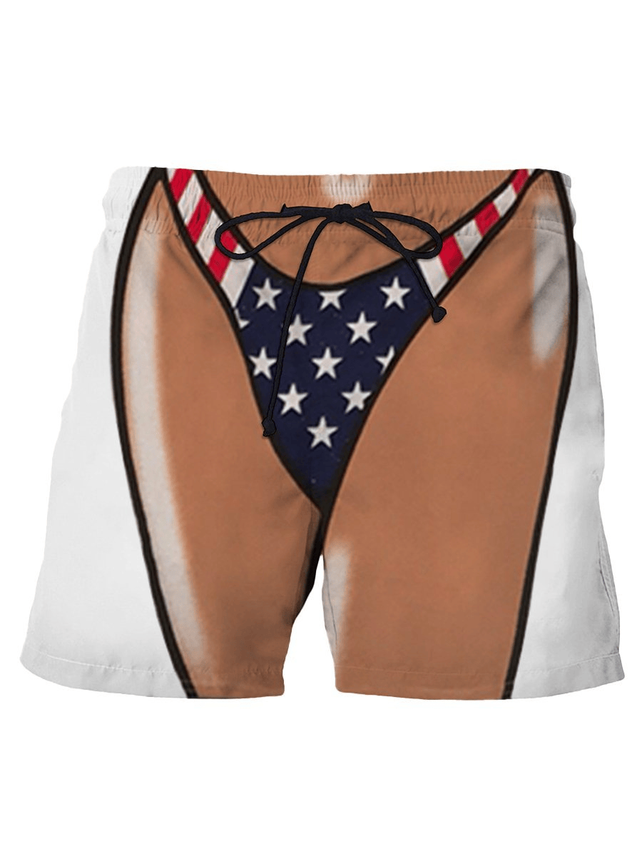 Funny Shorts Funny Hot Bikini Pattern Beach Shorts Colorful