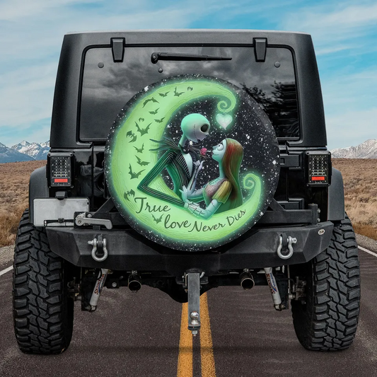 TNBC Spare Tire Cover Jack and Sally True Love Never Die Tire Covers Black Green