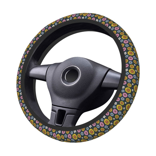 Sunflower Steering Wheel Cover Sunflower Daisy Flower Pattern Driving Wheel Cover Colorful