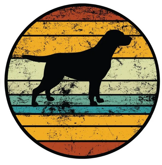 Dog Spare Tire Cover Vintage Retro Labrador Dog Silhouette Tire Covers Colorful