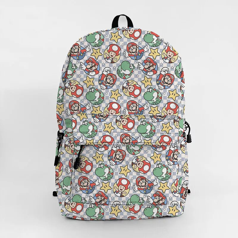 Mario Backpack Mario Mushroom Yoshi Star Pattern Backpacks Colorful