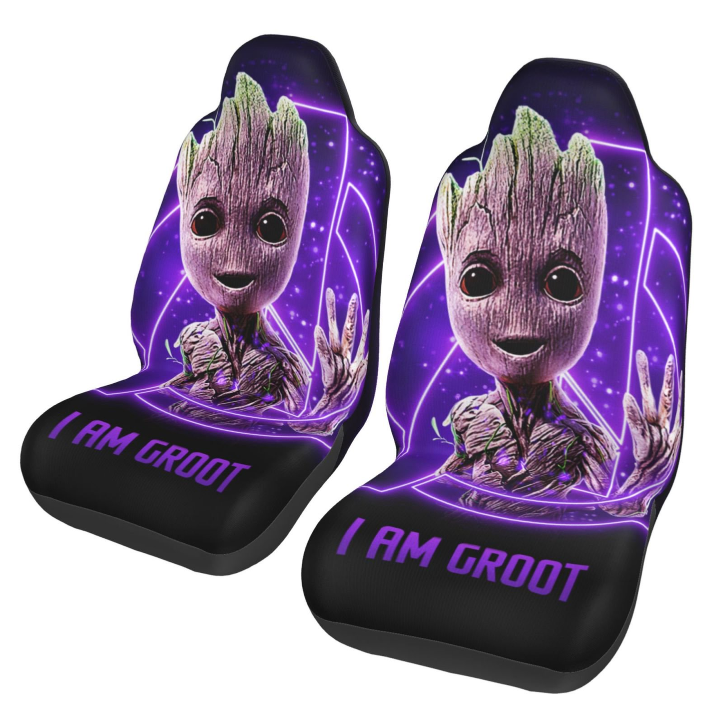 Guardians Of The Galaxy Car Seat Covers MV I Am Groot Cute Character Seat Covers Purple