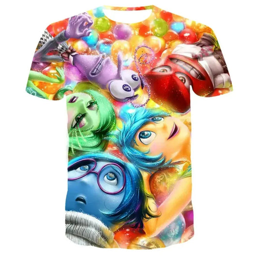 Inside Out T-shirt Original Emotions Lying On Floor T-shirt Colorful Unisex