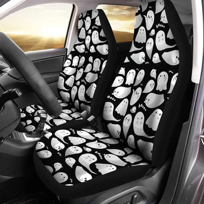 Halloween Car Seat Covers Halloween White Ghosts Pattern Seat Covers Black