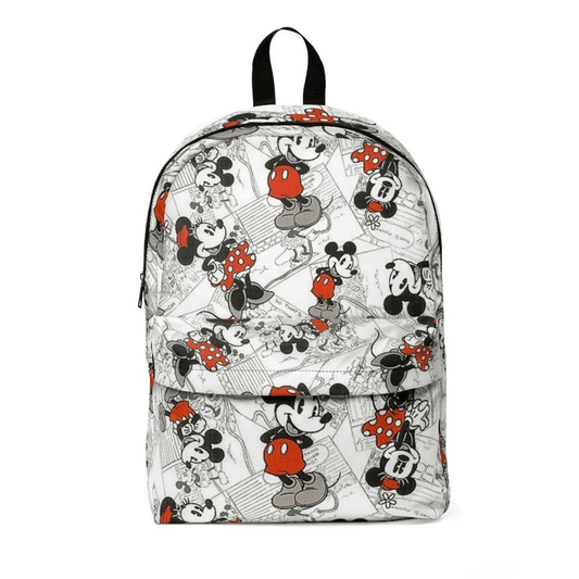 MM Backpack DN MM Minnie Vintage Style Comic Pattern Backpacks Red White