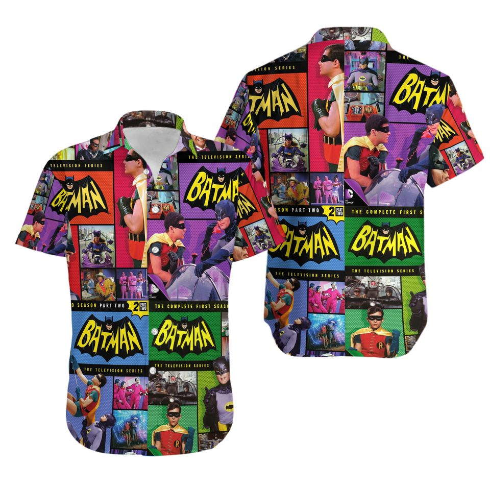 Batman Hawaii Shirt DC Batman 1966 Movie Pattern Hawaiian Shirt Colorful Unisex