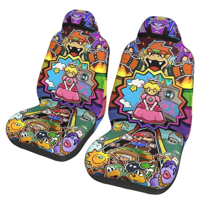 Mario Car Seat Covers Bowser Held Princess Capture Seat Covers Colorful