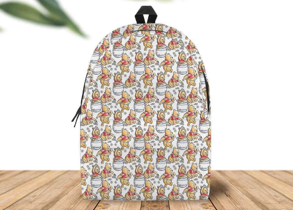 WTP Backpack DN All WTP Poses With Honey Jar Pattern Backpacks White Yellow