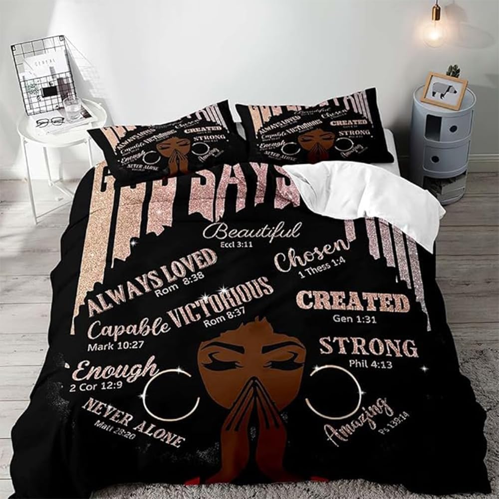 Africa Americans Bedding Set Always Love Beautiful Chosen Duvet Covers Black Unique Gift
