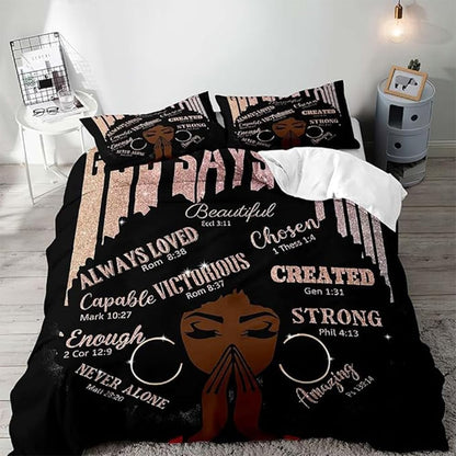 Africa Americans Bedding Set Always Love Beautiful Chosen Duvet Covers Black Unique Gift