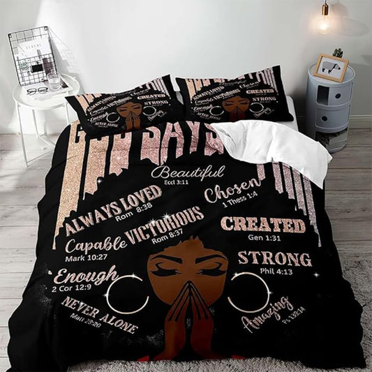 Africa Americans Bedding Set Always Love Beautiful Chosen Duvet Covers Black Unique Gift