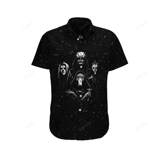 SW Hawaii Shirt Dark Side Villains Graphic Hawaiian Shirt Black Unisex