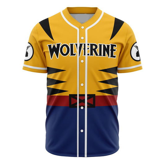 Marvel Jersey Marvel Superhero X-man Wolverine Suit Costume Yellow Blue Jersey Shirt Marvel Baseball Jersey Wolverine Baseball Jersey