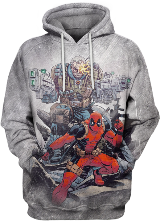 DP Hoodie MV DP And Cable Characters Graphic Hoodie Gray Unisex