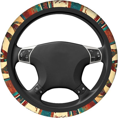 Native American Steering Wheel Cover Native American Kokopelli Pattern Driving Wheel Cover Brown