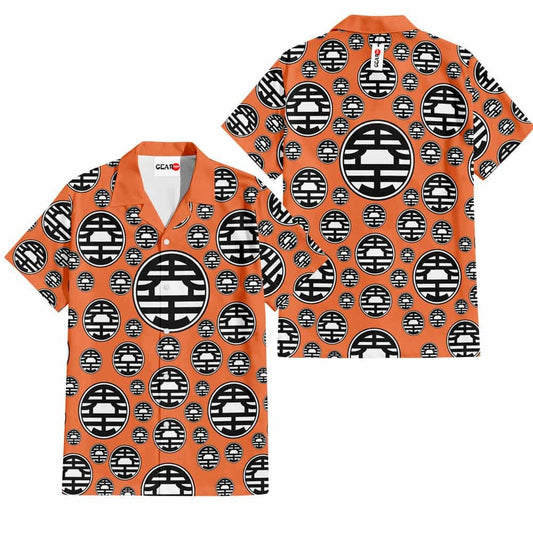 Dragon Ball Hawaii Shirt Goku King Kai Symbols Pattern Hawaiian Shirt Orange Unisex