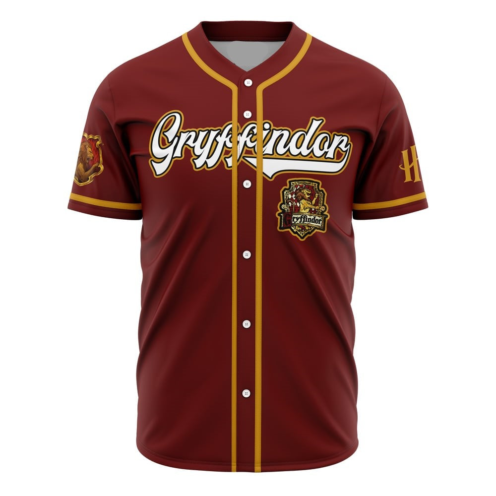 HP Jersey HP Gryffindor House Crest Potter Red Jersey Shirt HP Baseball Jersey Gryffindor Baseball Jersey