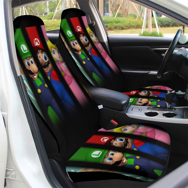 Mario Car Seat Covers Bowser Peach Mario Luigi Stripes Seat Covers Colorful