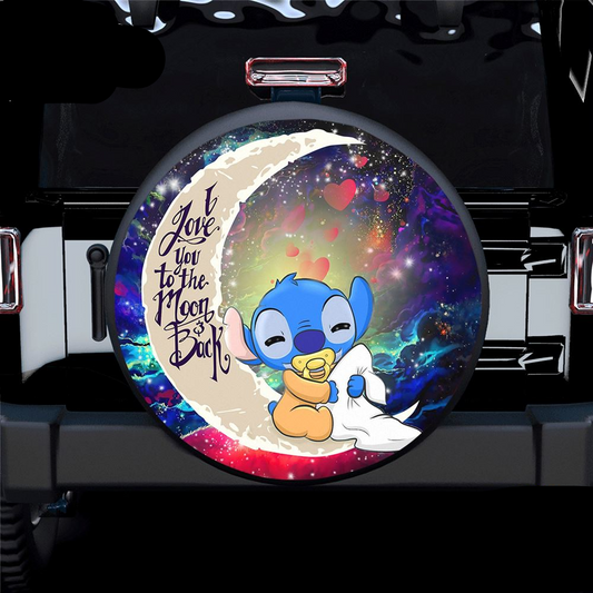 Stitch Spare Tire Cover DN Cute Stitch Love You To The Moon Tire Covers Colorful