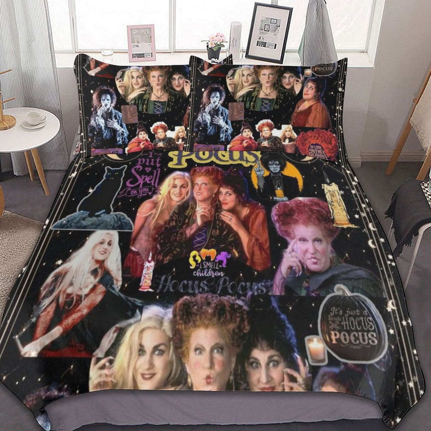 Hocus Pocus Bedding Set Sanderson Sisters I Put A Smell On You Duvet Covers Black Unique Gift