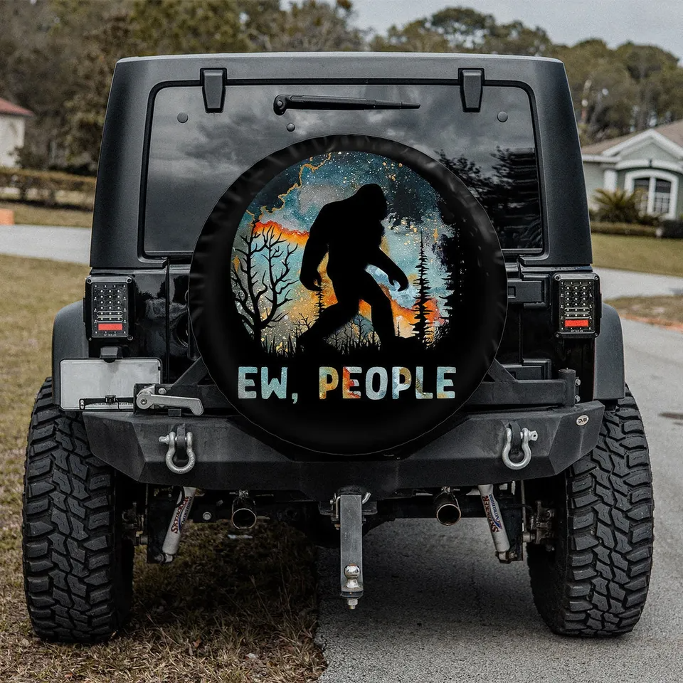 Bigfoot Spare Tire Cover Bigfoot Camping Hiking Ew People Tire Covers Black Blue