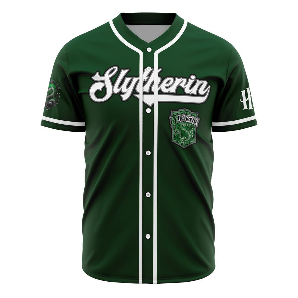 HP Jersey HP Slytherin House Crest Snape Green Jersey Shirt HP Baseball Jersey Slytherin Baseball Jersey