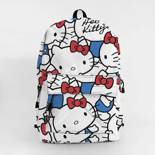 Hello Kitty Backpack Hello Kitty Doodle Pattern Backpacks White Blue