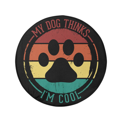 Dog Spare Tire Cover My Dog Thinks I'm Cool Pawprint Pattern Tire Covers Colorful