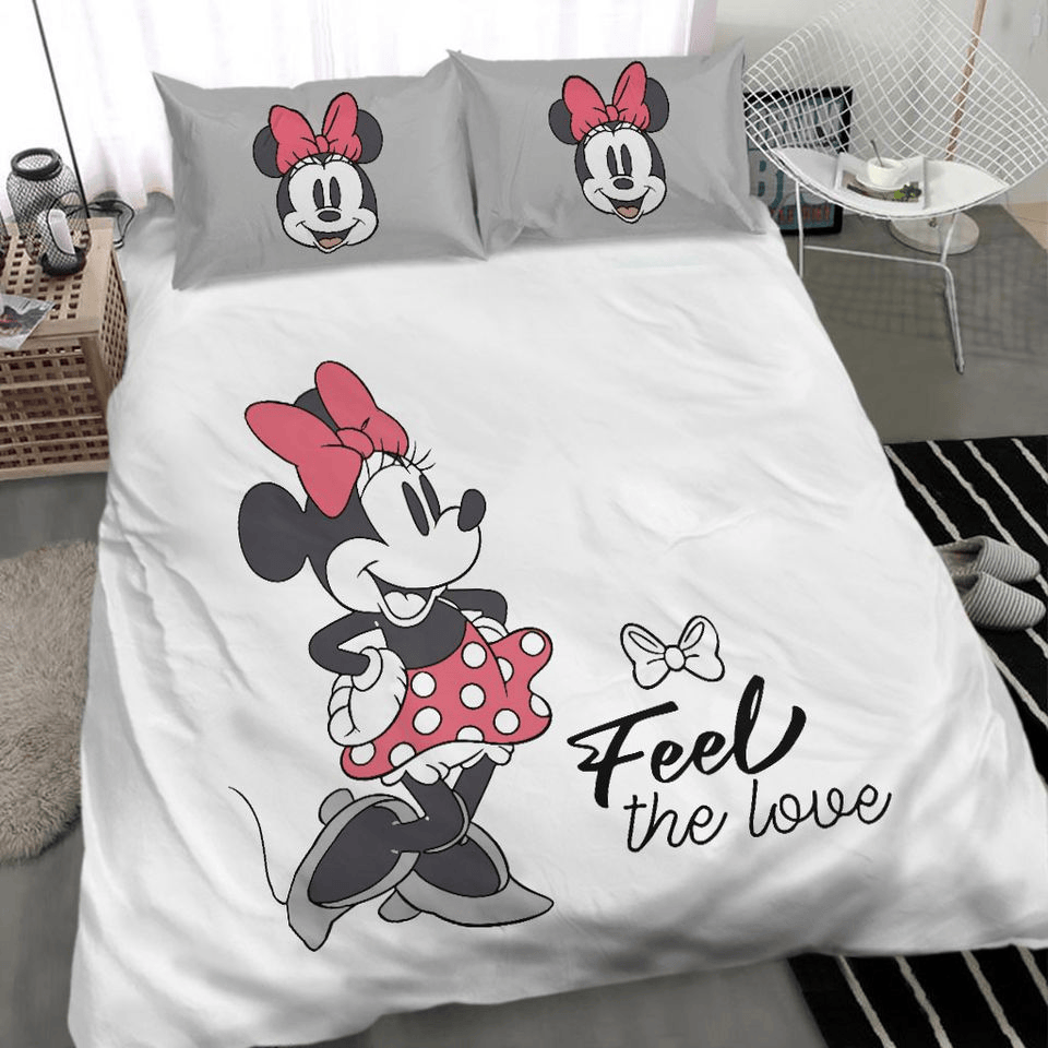 Minnie Bedding Set DN Minnie Feel The Love Duvet Covers White Unique Gift