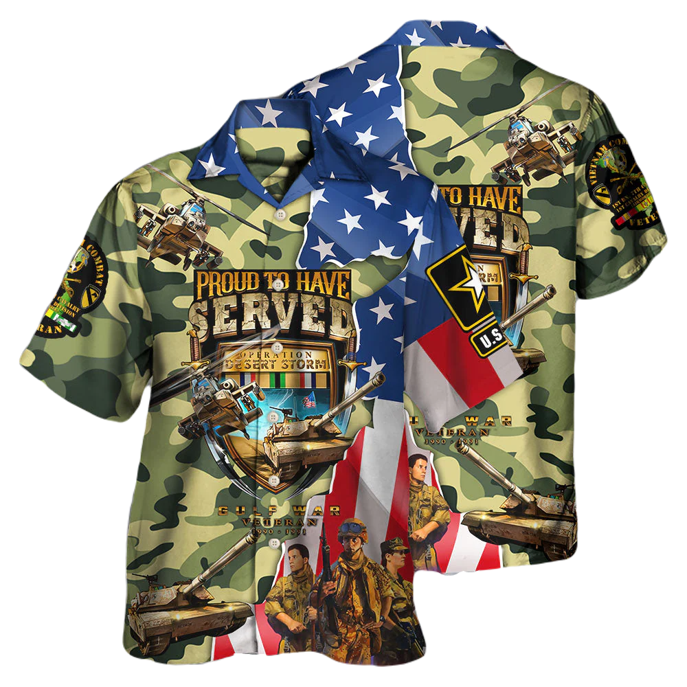 Veteran Hawaii Shirt Operation Desert Storm Veteran Hawaiian Shirt Colorful Unisex