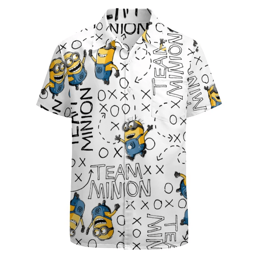 Minions Hawaii Shirt Despicable Me Team Yellow Character Hawaiian Shirt White Unisex