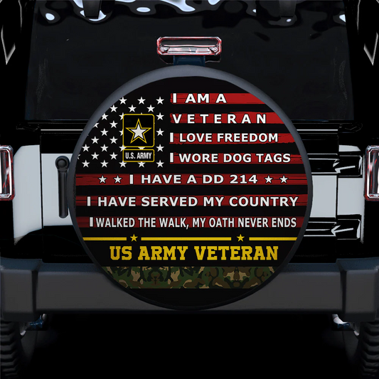 Veteran Spare Tire Cover I Am A Veteran I Love Freedom Tire Covers Black Red