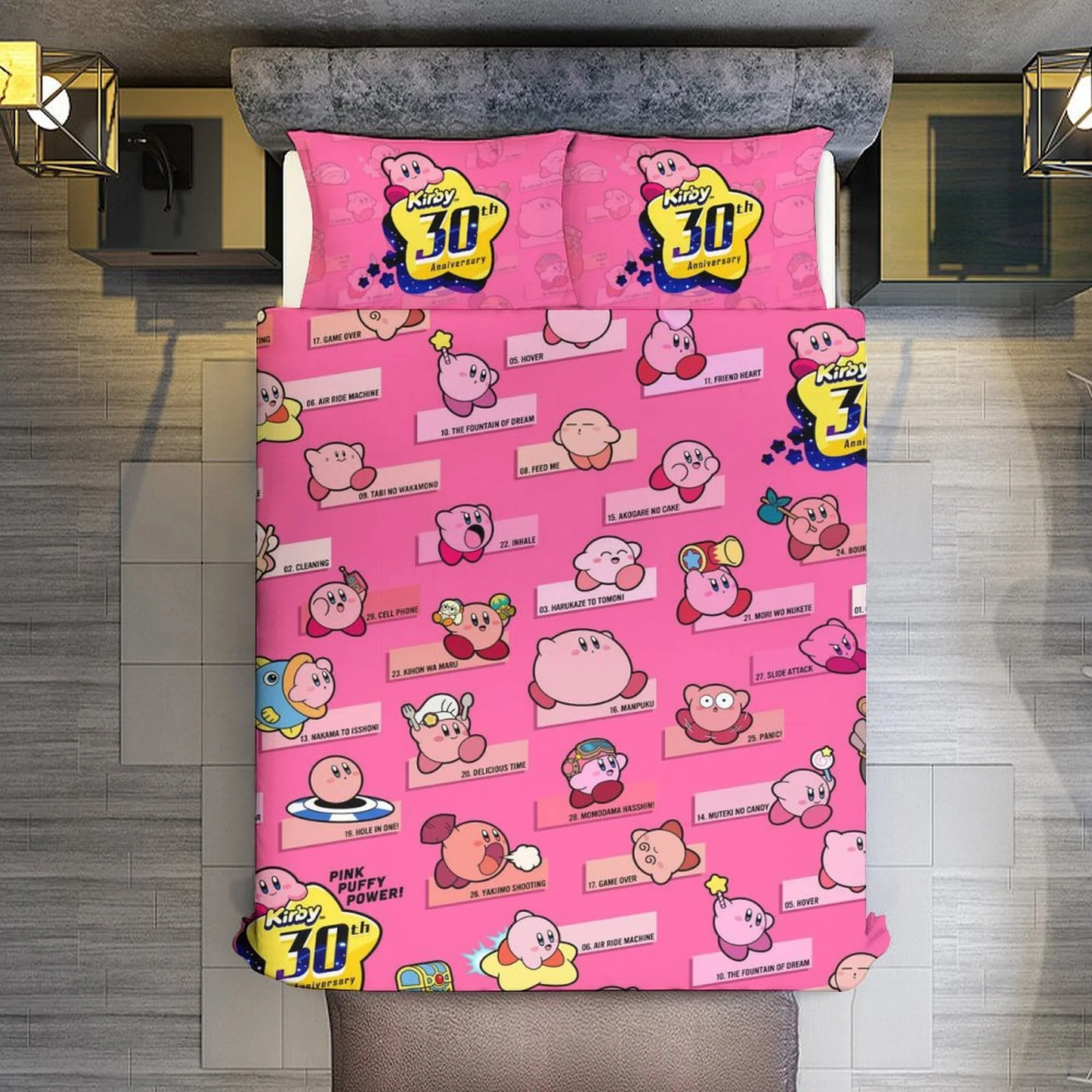 Kirby Bedding Set Kirby 30 Anniversary All Versions Duvet Covers Pink Unique Gift