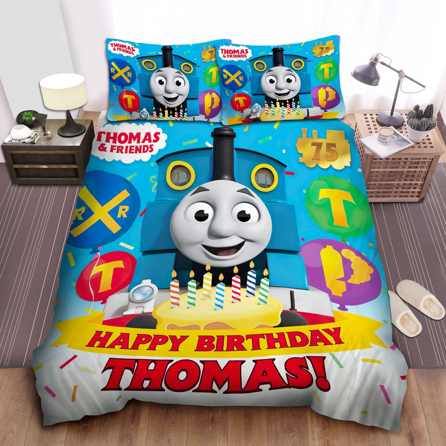 Thomas Train Bedding Set Thomas Train Happy Birthday Duvet Covers Colorful Unique Gift