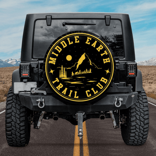 Camping Spare Tire Cover Middle Earth Trail Club Mountain Tire Covers Black Yellow