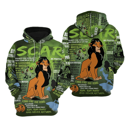 LK Hoodie DN LK Scar Quotes Pattern Hoodie Green Unisex