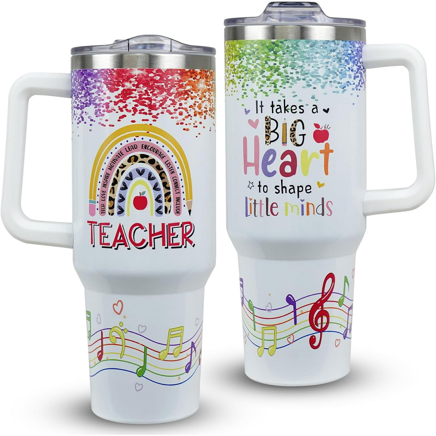 Teacher 40 Oz Tumbler It Takes A Big Heart To Shape Little Minds Tumbler 40 Oz Colorful