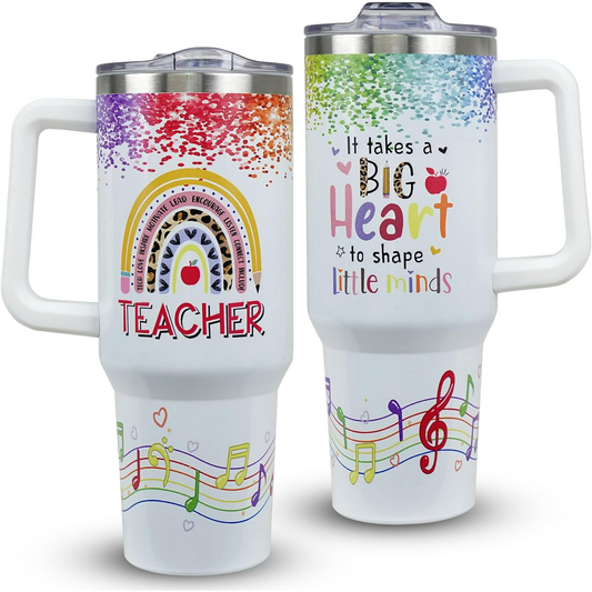 Teacher 40 Oz Tumbler It Takes A Big Heart To Shape Little Minds Tumbler 40 Oz Colorful