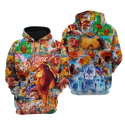 LK Hoodie DN LK Magical Glitter Castle Pattern Hoodie Colorful Unisex