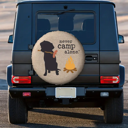 Dog Spare Tire Cover Dog Never Camp Alone Tire Covers Brown