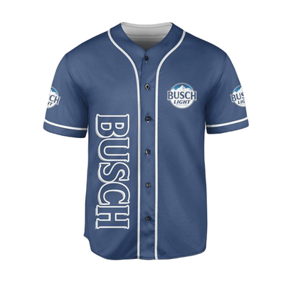 Busch Light Baseball Jersey Beer Logo Pattern Busch Light Jersey Shirt Blue Unisex Adult New Release