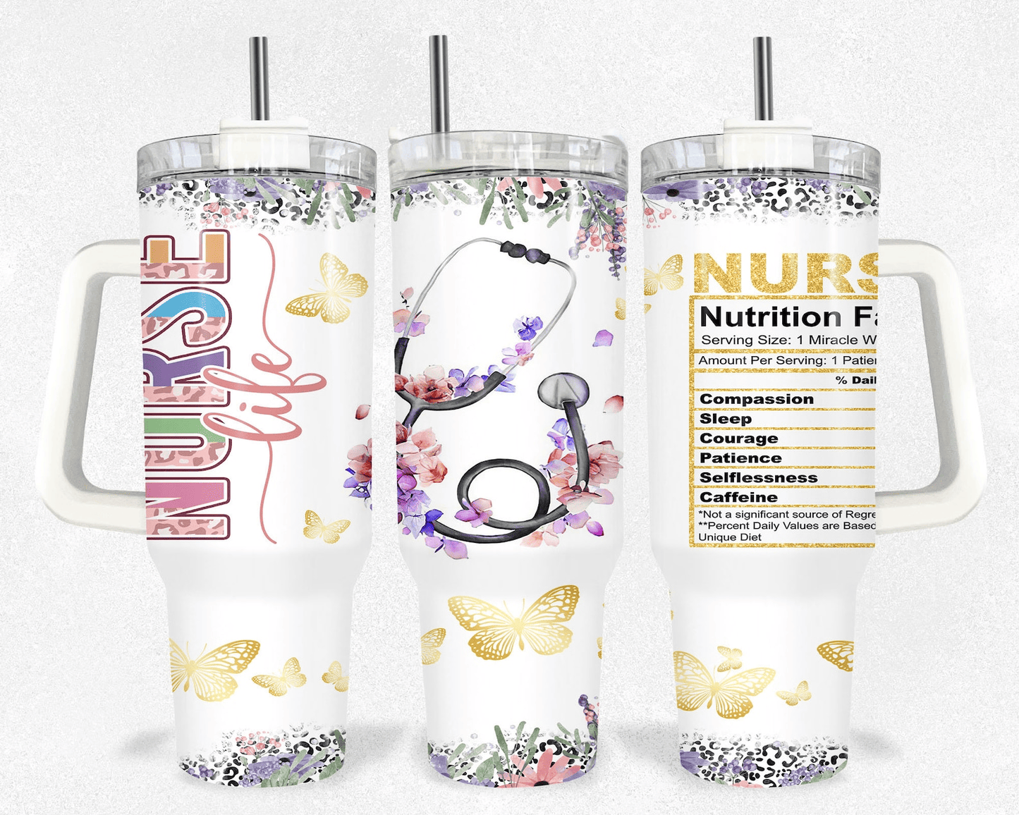 Nurse 40 Oz Tumbler Nurse Life Nutrition Facts Tumbler 40 Oz Colorful