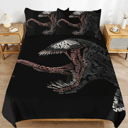 Venom Bedding Set MV Venom Face Quote Pattern Duvet Covers Black Unique Gift