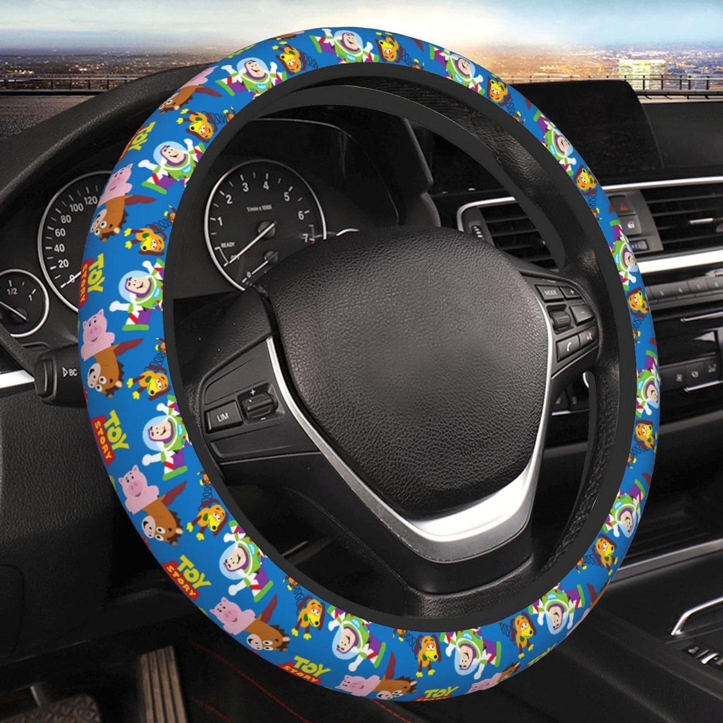 Toy Story Steering Wheel Cover Buzz Lightyear Pig Slinky Dog Pattern Driving Wheel Cover Colorful