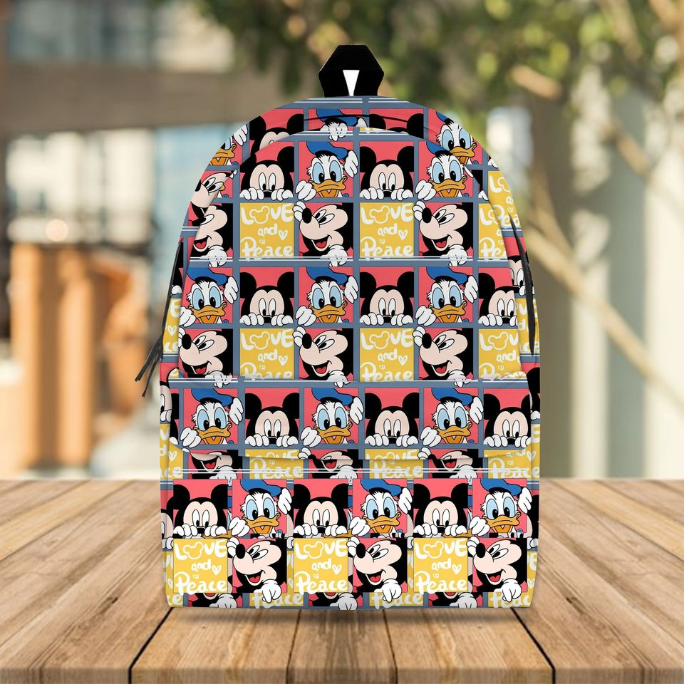 MM Backpack DN MM Donald Love And Peace Backpacks Colorful