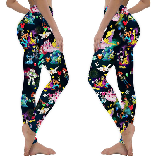 DN Leggings DN All Characters Pattern High Waisted Legging Colorful For Women